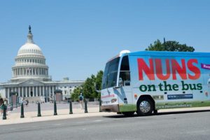 The final stop for the Nuns on the Bus tour was the Methodist Building across from the Capitol and next to the Supreme Court.