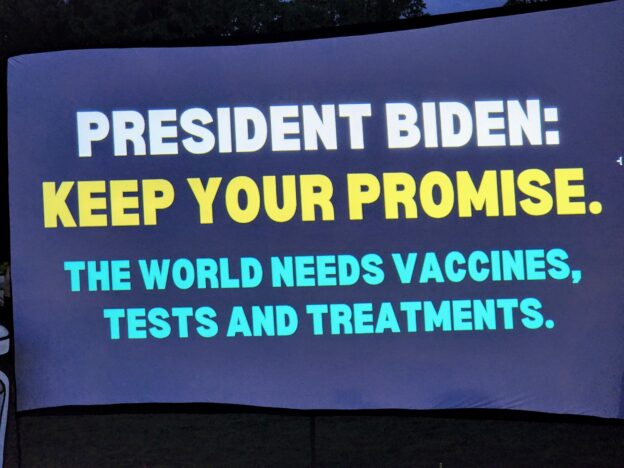 Be A Hero hosted a candlelight vigil at the White House calling for a 'True TRIPS waiver' for global vaccine equity and to save lives