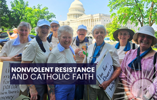 Sinsinawa Dominican Sisters from Wisconsin join in the Sisters Speak Out: Prayer and Public Witness for Immigrants and a Just Economy event on Capitol Hill on June 24.