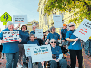 Humility of Mary Sisters gathered for a No Kings rally in Youngstown, OH on Oct 18.