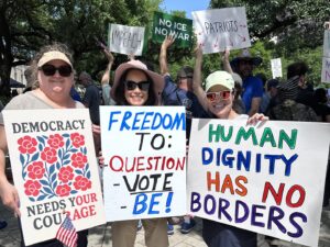 Texas Advocates showing up at the Huston No Kings Rally!